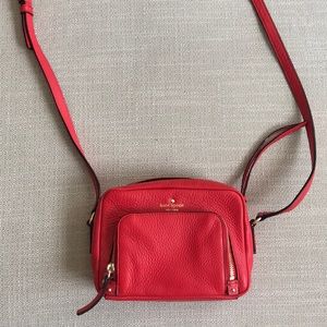 Leather Kate Spade small bright red crossbody